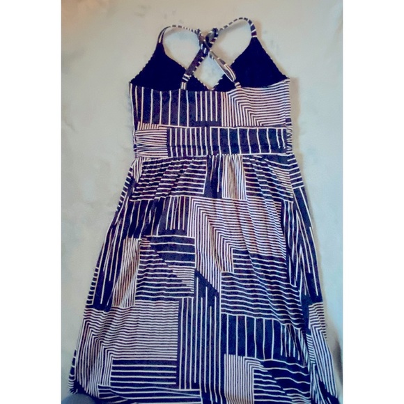 Navy and Cream floor length maxi dress - Ann Taylor Loft - Size S - Picture 2 of 6